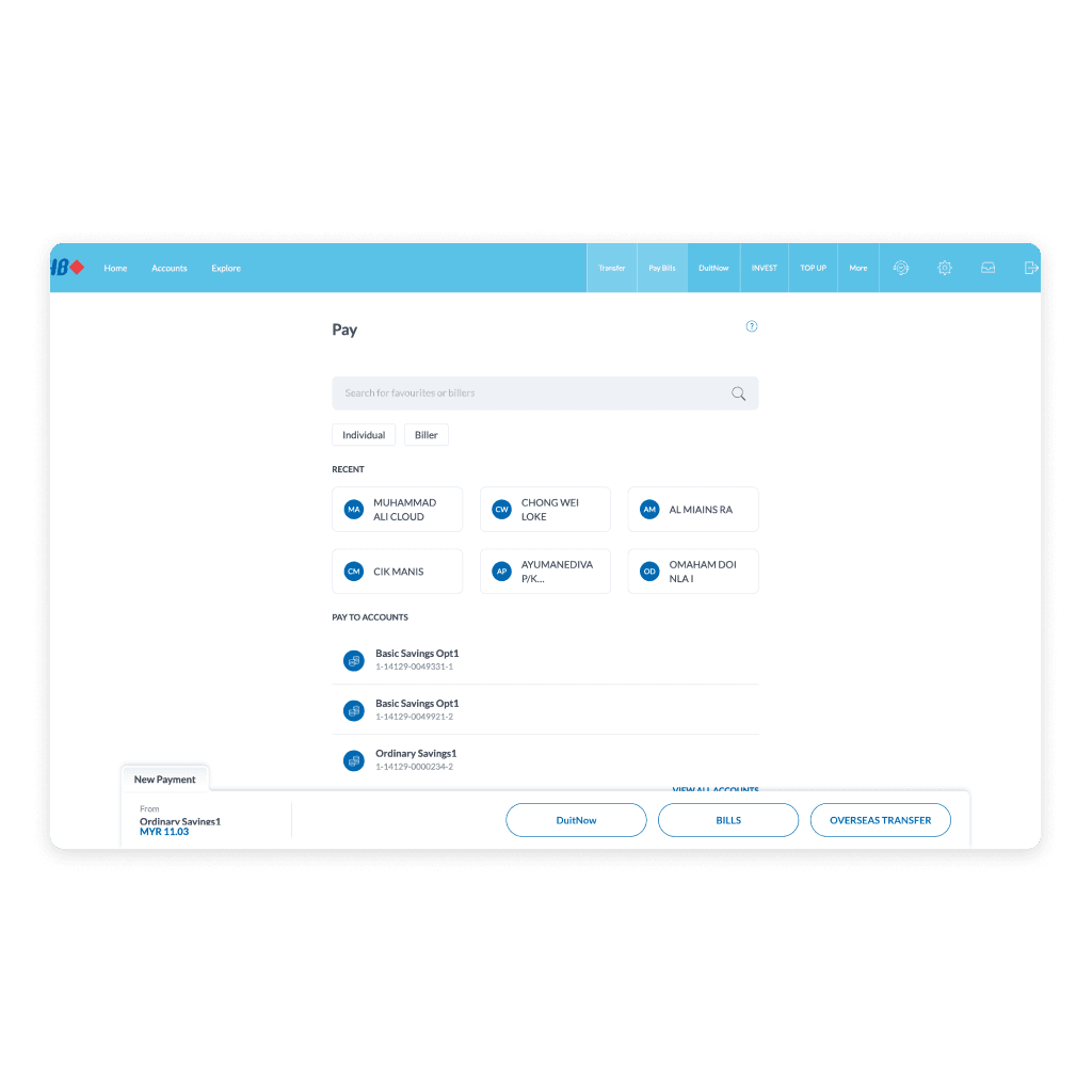 RHB web app design