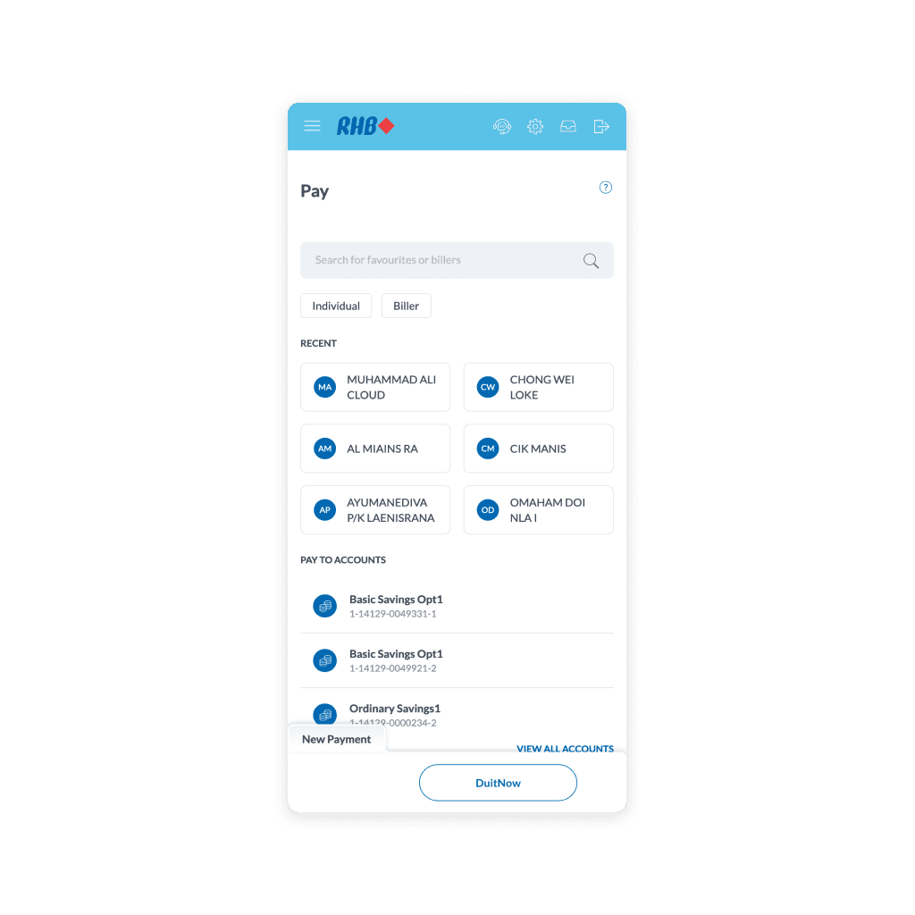 RHB web app design