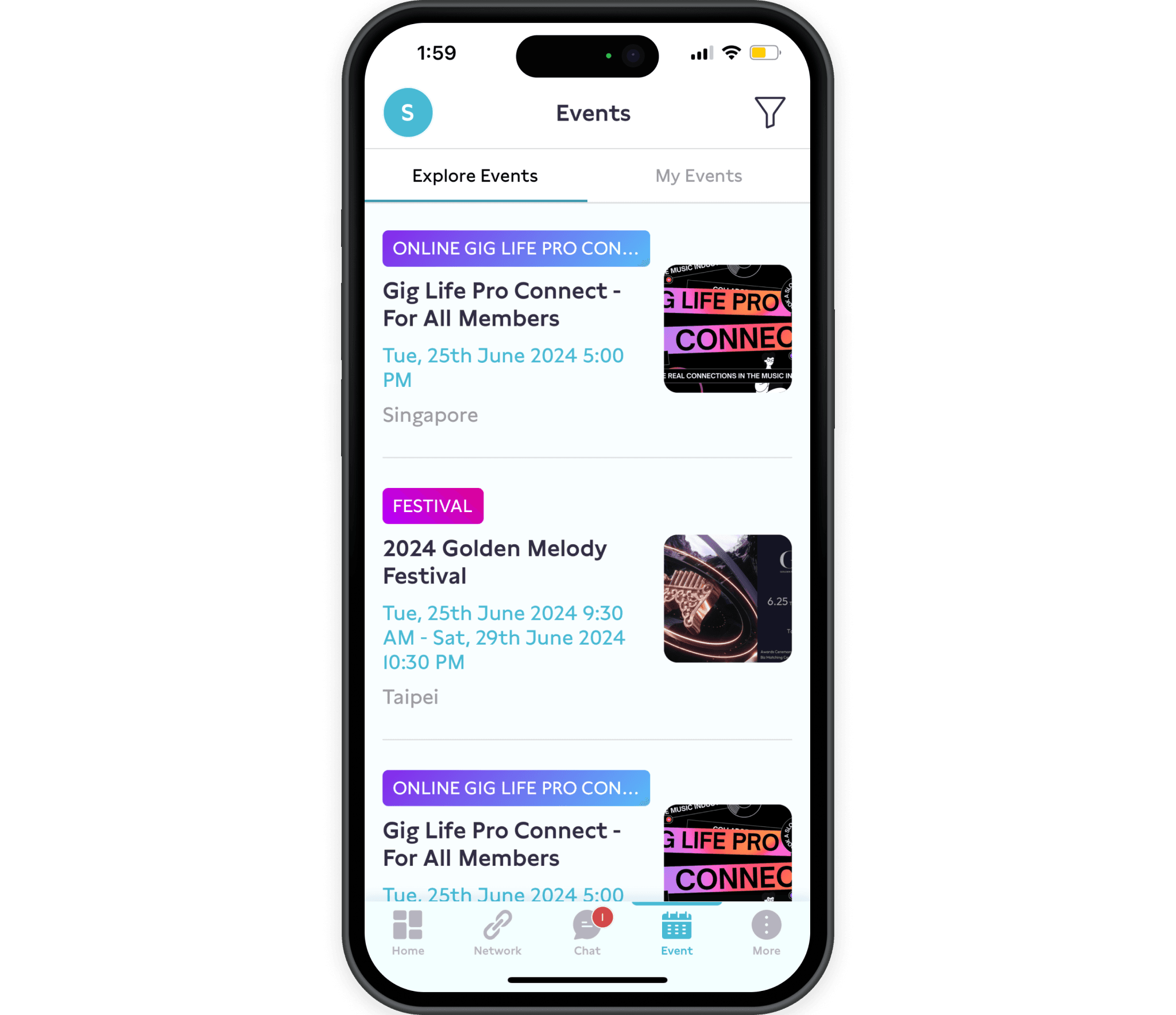 Gig Life Pro app design